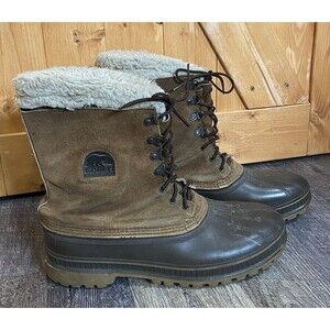 Sorel Kaufman Canada Men’s 13 Leather Duck Boots Wool Lined Steel Shank Vintage